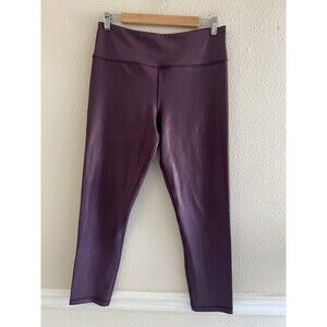 Zyia Active Womens Size 14-16 Metallic Shine Plum Purple High Waisted Leggings
